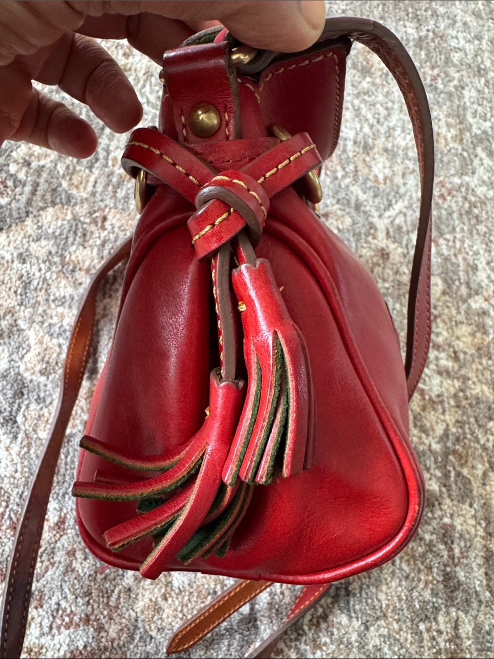 Dooney & Bourke Red Leather Crossbody Bag Florentine leather - Picture 8 of 16